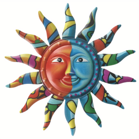 1pc, Creative Metal Sun Wall Decor,