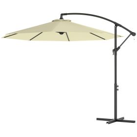 Outsunny 10' Cantilever Tilt Offset Patio Umbrella, Beige