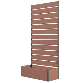Outsunny Trellis Planter for Climbing Plants, Raised Garden Bed with Trellis, Planter Box for Outdoor, Garden, Light Brown