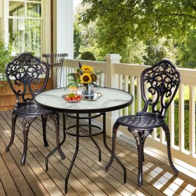 32" Round Outdoor Patio Table – Tempered Glass