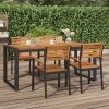Patio Table with U-shaped Legs Solid Wood Acacia