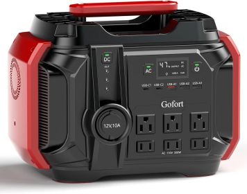 GOFORT Portable Power Station 540Wh/500W(Peak 1000W) 6 x AC 110V Outlets PD 60W