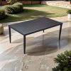 Outdoor Patio Aluminum Rectangle Dining Table Ember Black
