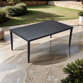 Outdoor Patio Aluminum Rectangle Dining Table Ember Black