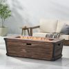 Outdoor Patio Concrete Fire table, Brown (Tank Cover not Included)