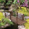 5 ft Wooden Garden Bridge Arc with Railings Stained Wood