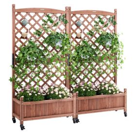 VEVOR 2PCS Raised Garden Bed with Trellis, with Drainage Holes