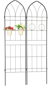 2 Pack Metal Garden Trellis Black