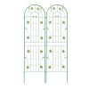 2 Pack Metal Garden Trellis Rustproof Trellis for Climbing Plants Outdoor Flower Support Green