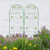 2 Pack Metal Garden Trellis Rustproof Trellis for Climbing Plants Outdoor Flower Support Green