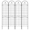 4 Pack Metal Garden Trellis Black