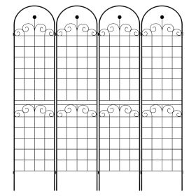 4 Pack Metal Garden Trellis Black