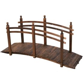 Garden Bridge Arc Walkway with Side Railings  Fir Wood
