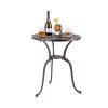 Round Cast Aluminum Patio Table – Bistro Dining Table with Umbrella Hole