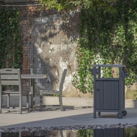 HDPE Barbecue/Grill Side Table Trolley 304 Stainless Steel Top