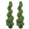 VEVOR 2 pcs. Artificial Boxwood Tower Topiary Spiral Artificial Plant 91cm high 10 pcs
