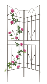 2 Pack Metal Garden Trellis Brown