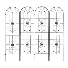 4 Pack Metal Garden Trellis  Black