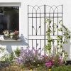 Black 2 Pack Metal Garden Trellis