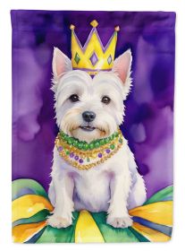 Westie King of Mardi Gras Garden Flag Mailbox Flag Decorative Yard Flag Banner Outside Patio Artwork Yard Flower Beds, Garden Size, Multicolor