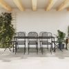 Garden Dining Set Anthracite Metal mesh 9 Piece Set Collapsible