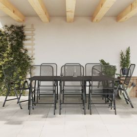 Garden Dining Set Anthracite Metal mesh with e-coating finish Large