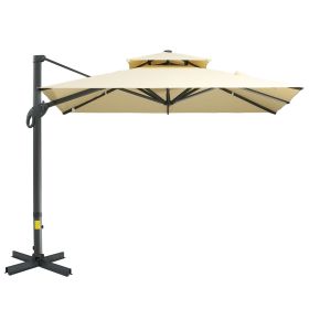 10ft Hanging Cantilever Patio Umbrella –Beige
