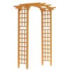 Outsunny 90in Wood Garden Arbor Arch with Trellis Wall
