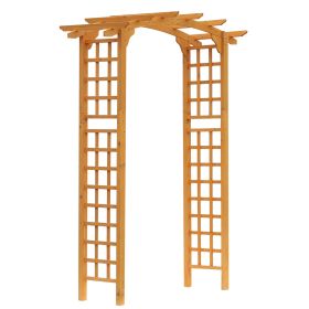 Outsunny 90in Wood Garden Arbor Arch with Trellis Wall