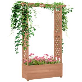 Outsunny Raised Garden Bed with Arch Trellis