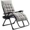 Outsunny Zero Gravity Chair, Padded Cushion,Side Tray, Gray