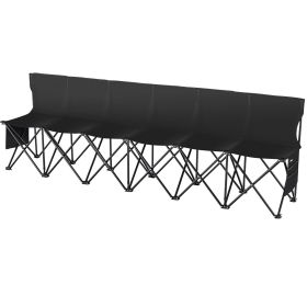 VEVOR 6 Seat Portable Folding Sport Bench with Carry Bag