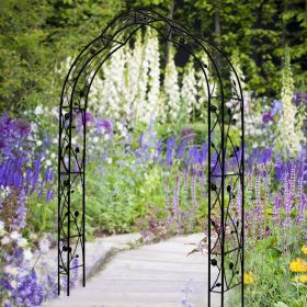 Metal Garden Arch Assemble  Black