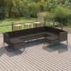 9 piece Garden Lounge Set Grey PE rattan