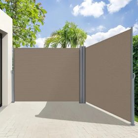 Retractable Side Awning Light Gray Privacy Screen
