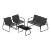 4-Piece Outdoor Patio Conversation Set – Black