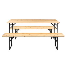 [Replace 28819587]Picnic Combo 3PCS Set, 5.8FT Wood Table and Bench Set
