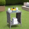 Outdoor patio Furniture Coffee Table with clear tempered glass