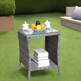 Outdoor patio Furniture Coffee Table with clear tempered glass