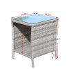 Outdoor patio Furniture Coffee Table with clear tempered glass