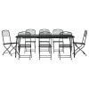 Garden Dining Set Anthracite Metal mesh 9 Piece Set Collapsible