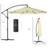 Outsunny 10' Cantilever Tilt Offset Patio Umbrella, Beige
