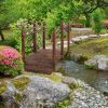 Outsunny 7.5' Fir Wood Garden Bridge Arc Walkway with Side Railings