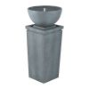 35.5" Polyresin Gray Zen Bowl Water Fountain