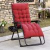 Outsunny Zero Gravity Chair, Folding Reclining Lounge Chair with Padded Cushion,Side Tray, Red