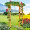 Outsunny 90in Wood Garden Arbor Arch with Trellis Wall