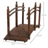 Outsunny 7.5' Fir Wood Garden Bridge Arc Walkway with Side Railings