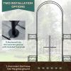 Outsunny 7' Garden Arch Arbor, Metal Arch Trellis with Gate Black
