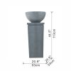 Polyresin Gray Zen Bowl Water Fountain