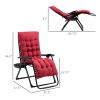 Outsunny Zero Gravity Chair, Folding Reclining Lounge Chair with Padded Cushion,Side Tray, Red